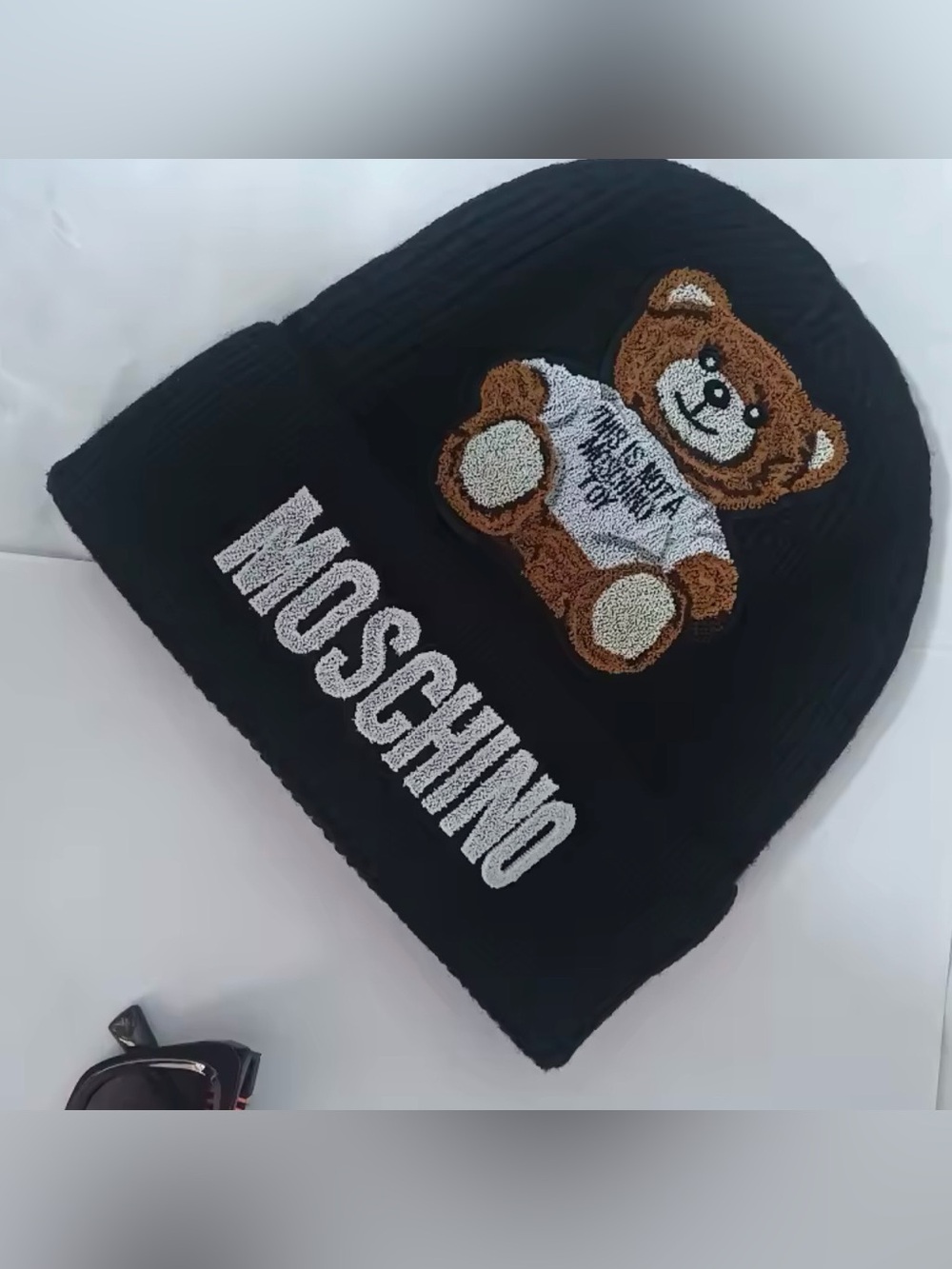New designer inspired teddy Bear Beanie Black & Brown